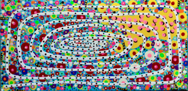 Malerei mit dem Titel "Elliptical Galaxy" von Adam Kamhi, Original-Kunstwerk, Acryl Auf Holzplatte montiert