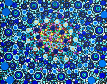 Malerei mit dem Titel "Galaxie de l'espace…" von Adam Kamhi, Original-Kunstwerk, Acryl