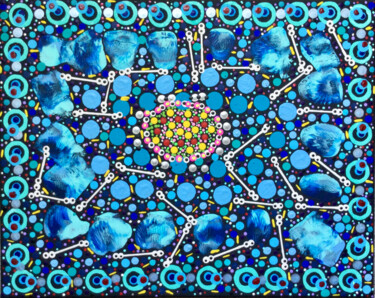 Malerei mit dem Titel "Space Sea" von Adam Kamhi, Original-Kunstwerk, Acryl