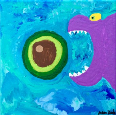Painting titled "The Old Avocado and…" by Adam Kamhi, Original Artwork, Acrylic