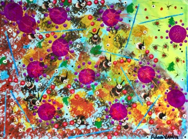 Painting titled "Terrestrial Pollina…" by Adam Kamhi, Original Artwork, Acrylic