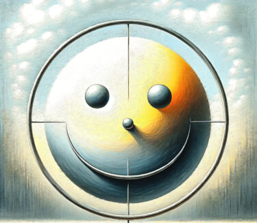 Painting titled "Happy Face - Ironic…" by Adam Laabs, Original Artwork, Oil