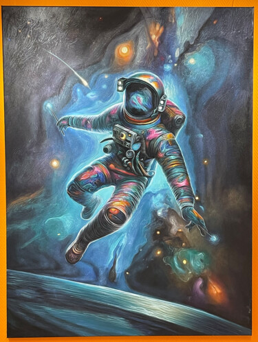 Картина под названием "Cosmic Symphony" - Adam Laabs, Подлинное произведение искусства, Масло Установлен на Деревянная рама…