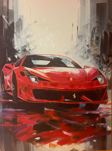 Painting titled "Reflections of Power" by Adam Laabs, Original Artwork, Oil Mounted on Wood Stretcher frame