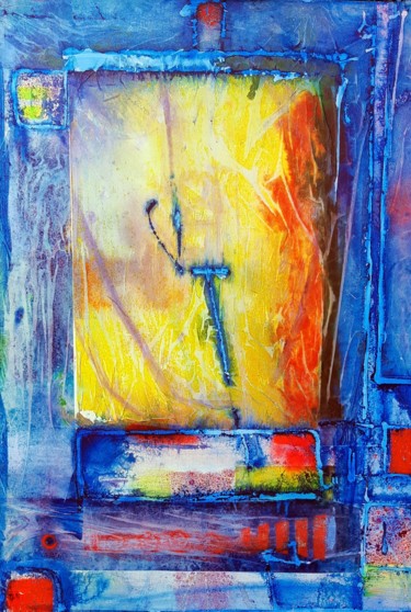 Schilderij getiteld "A travers la fenêtre" door Adam Lobazanov, Origineel Kunstwerk, Acryl