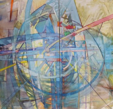 Schilderij getiteld "Futurisme abstrait" door Adam Lobazanov, Origineel Kunstwerk, Acryl