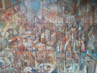 Pittura intitolato "Abstraction tempore…" da Adam Lobazanov, Opera d'arte originale, Olio