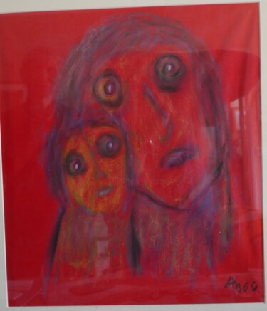 Peinture intitulée "Moi et toi" par Adam Nidzgorski, Œuvre d'art originale, Gouache Monté sur Carton
