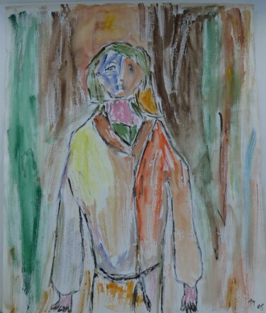 Pintura intitulada "Elancée" por Adam Nidzgorski, Obras de arte originais, Guache