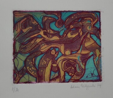 Gravures & estampes intitulée "La pieuvre" par Adam Nidzgorski, Œuvre d'art originale, Gravure