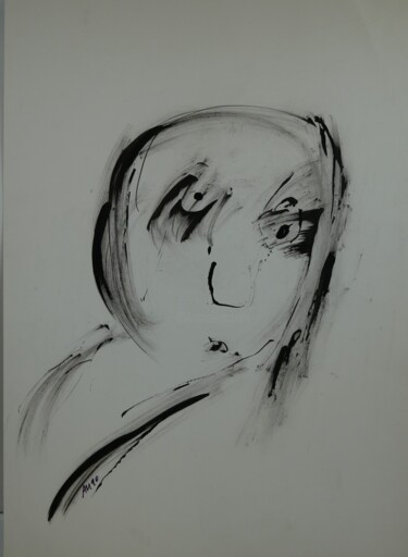 Dessin intitulée "La grosse tête" par Adam Nidzgorski, Œuvre d'art originale, Cire