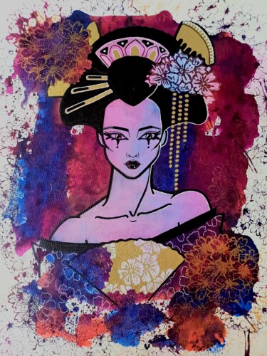 "Geisha" başlıklı Tablo Adamantine tarafından, Orijinal sanat, Mürekkep