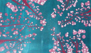 Malerei mit dem Titel "japan tree" von Adam Spinosa, Original-Kunstwerk, Acryl