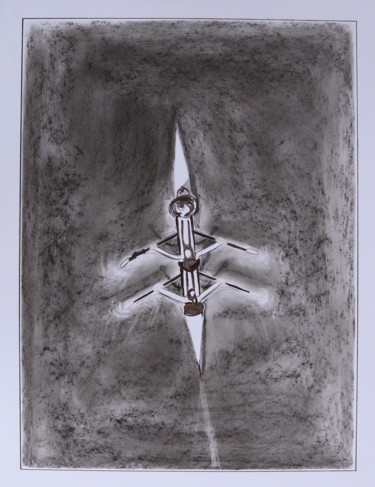 Drawing titled "Aviron" by Adam Spinosa, Original Artwork, Charcoal
