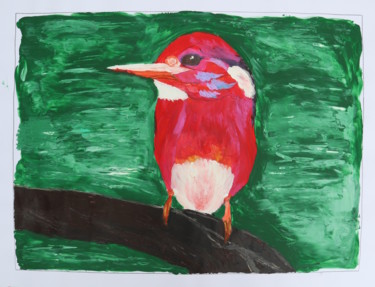 Painting titled "birdy" by Adam Spinosa, Original Artwork, Acrylic