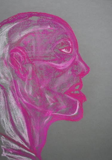 Disegno intitolato "Head" da Adam Spinosa, Opera d'arte originale, Gesso