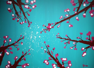 Картина под названием "japan tree ." - Adam Spinosa, Подлинное произведение искусства, Акрил