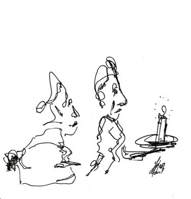 Disegno intitolato "Pierrot" da Adam Spinosa, Opera d'arte originale, Penna gel