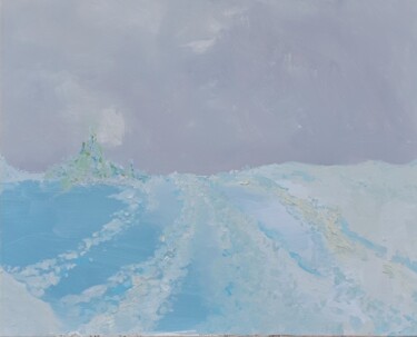 Painting titled "Ørnes, hiver glacial" by Adam Spinosa, Original Artwork, Oil