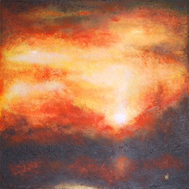 Peinture intitulée "Coucher du soleil" par Ada Van, Œuvre d'art originale, Acrylique