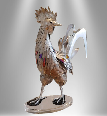 雕塑 标题为“Le Coq” 由Adda Merzougui, 原创艺术品, 金属