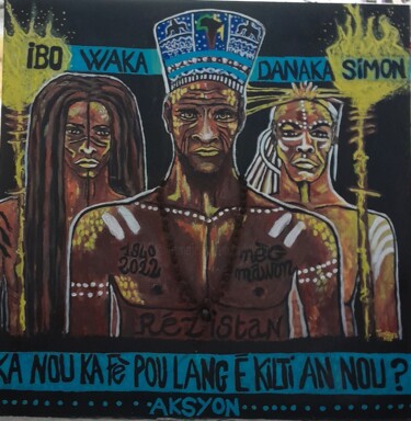 Painting titled "Hommage à Ibo Simon" by Tensaye, Original Artwork, Acrylic