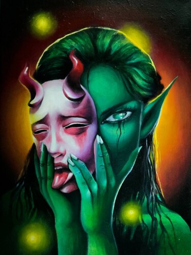 Картина под названием "Тихая злость" - Addlyintal, Подлинное произведение искусства, Масло