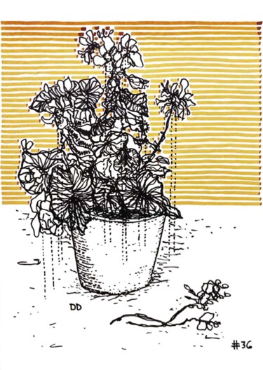 Rysunek zatytułowany „fleurs #36” autorstwa Dario Imbò, Oryginalna praca, Marker