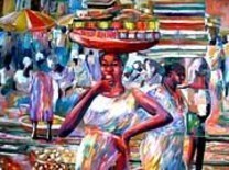 Painting titled "hawkers-benedict-ad…" by Benedict Adedipe, Original Artwork