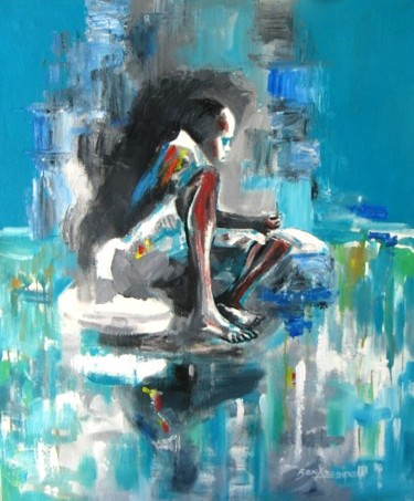Painting titled "study-24x36inches-2…" by Benedict Adedipe, Original Artwork, Oil