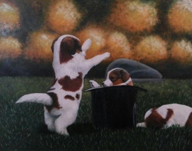 Картина под названием "Хвостик" - Юлия Дворникова, Подлинное произведение искусства, Масло