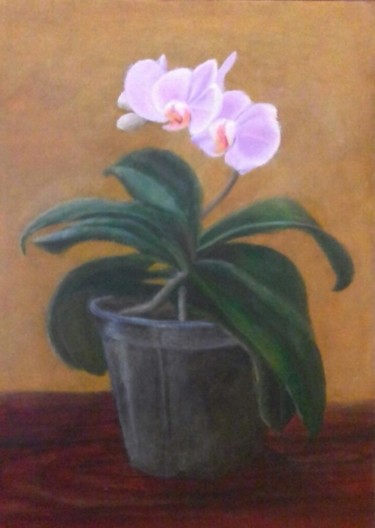 Картина под названием "Орхидея" - Юлия Дворникова, Подлинное произведение искусства, Масло