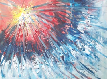 Painting titled "Sun rays" by Adel Fahmi, Original Artwork, Acrylic