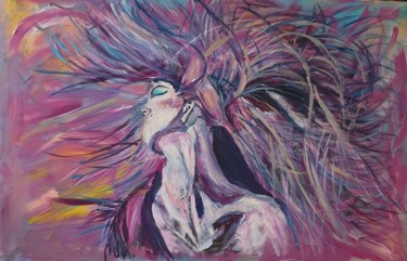 Lady in the storm Painting titled "Lady in the storm" by Adel Fahmi, Original Art, Acrylic