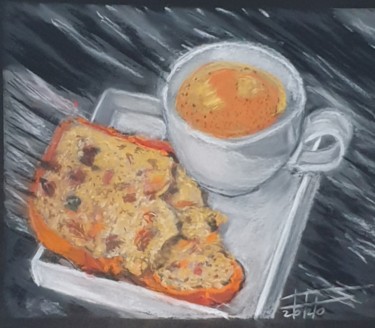 Painting titled "Early breakfast" by Adel Fahmi, Original Artwork, Pastel