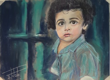 Boy with curly hair "Boy with curly hair" başlıklı Tablo Adel Fahmi tarafından, Orijinal sanat, Pastel