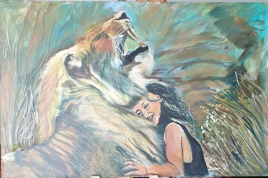 Painting titled "Beauty and the Beast" by Adel Fahmi, Original Artwork, Acrylic