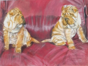 Painting titled "What did you say?" by Adel Fahmi, Original Artwork, Pastel