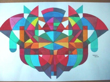 Pintura titulada "geometrie variable" por Adel Najah, Obra de arte original, Oleo