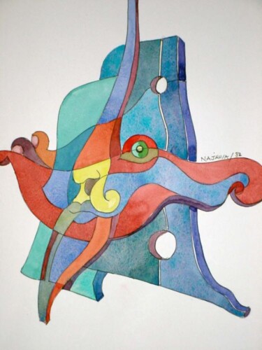 Peinture intitulée "le violoniste discr…" par Adel Najah, Œuvre d'art originale, Huile