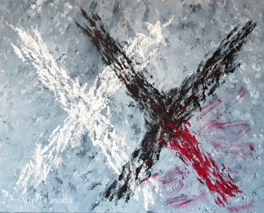 Painting titled "Cuestion de cromoso…" by Adela Casado Cano, Original Artwork, Acrylic Mounted on Wood Stretcher frame