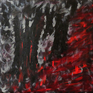 Painting titled "INCENDIO" by Adela Casado Cano, Original Artwork, Acrylic