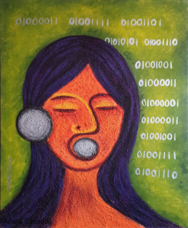 Painting titled "COMUNICACION II / C…" by Adela Casado Cano, Original Artwork, Acrylic