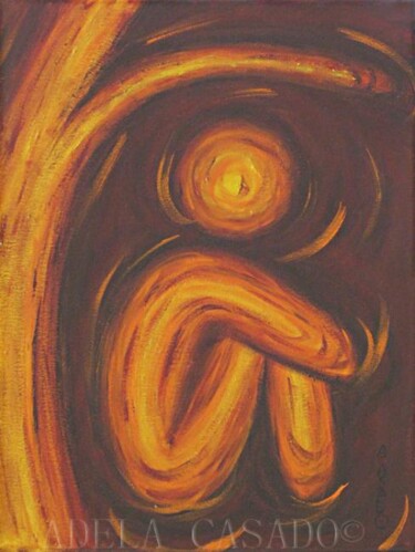 Painting titled "COBIJO NATURAL / Wi…" by Adela Casado Cano, Original Artwork, Acrylic