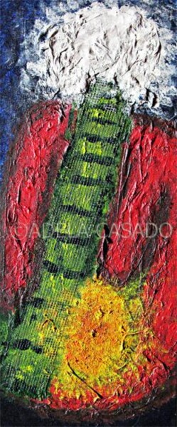 Pintura intitulada "FLAUTISTA SOLAR" por Adela Casado Cano, Obras de arte originais, Óleo