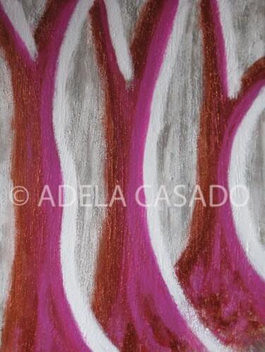 Pintura intitulada "TRONCOS SOBRE PLATE…" por Adela Casado Cano, Obras de arte originais, Acrílico