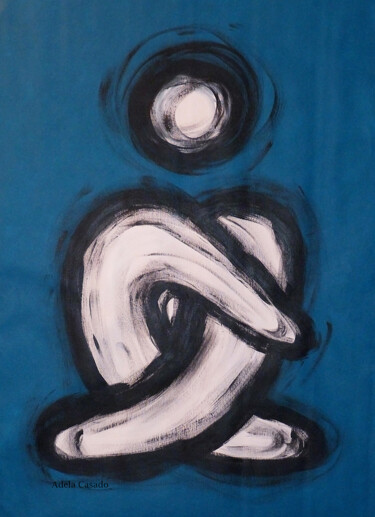 Painting titled "ABRAZADOS" by Adela Casado Cano, Original Artwork, Acrylic