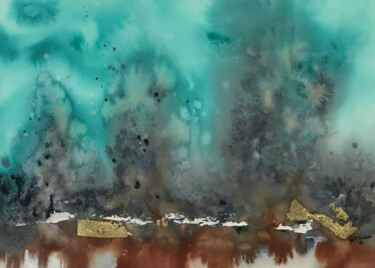 Peinture intitulée "Oasis" par Adela Toulouse, Œuvre d'art originale, Aquarelle