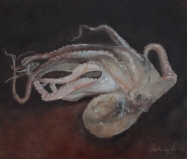 Painting titled "Octopus oil painting" by Adela V, Original Artwork, Oil