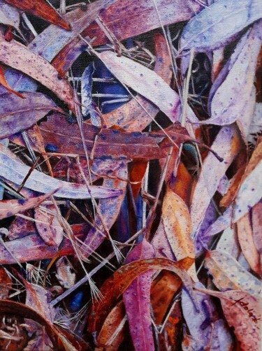 Peinture intitulée "Forest Floor" par Adela V, Œuvre d'art originale, Huile Monté sur Panneau de bois
